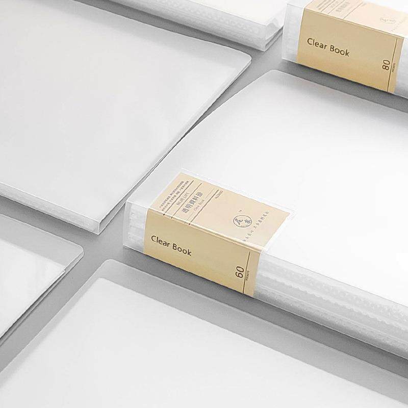 直销新款A4透明资料册10/20/30/40/60/80/100页插页袋文件夹A4谱