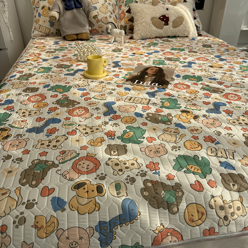 卡通乳胶凉席三件套冰丝席软席子