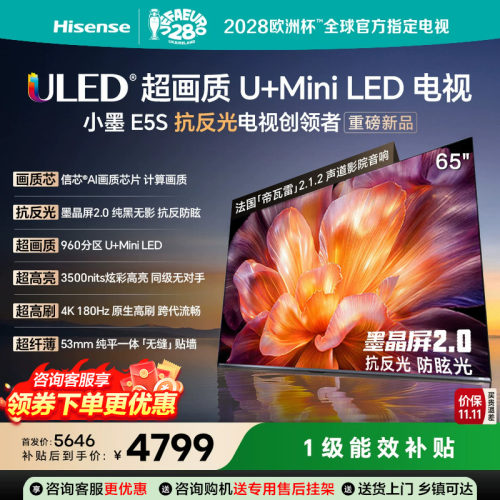 海信小墨E5S65吋U+MiniLED信芯