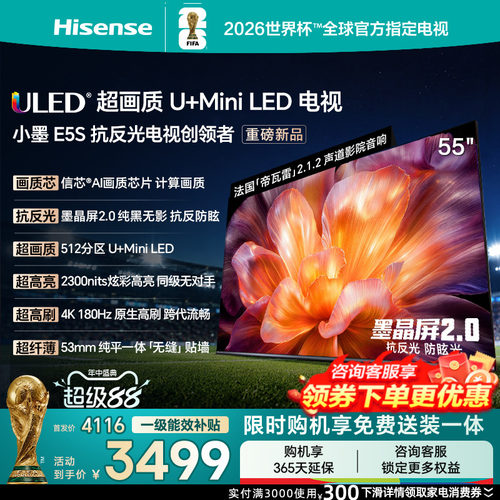 海信小墨E5S55吋U+MiniLED信芯