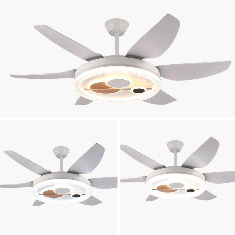 卧室电扇灯餐厅风扇灯一体灯客卧室FIQ家用客厅6片厅扇风叶固定吊