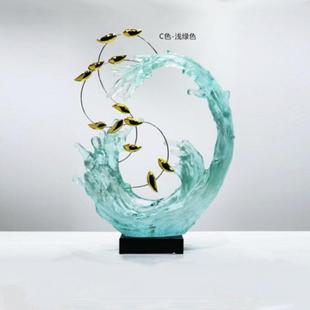 简现约代透明树422脂雕塑轻奢摆件饰酒店客厅玄家居关工艺品别墅