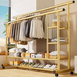 加衣粗衣架落NKT地式家立用室卧阳台挂衣架双杆移动宿舍帽架特厚