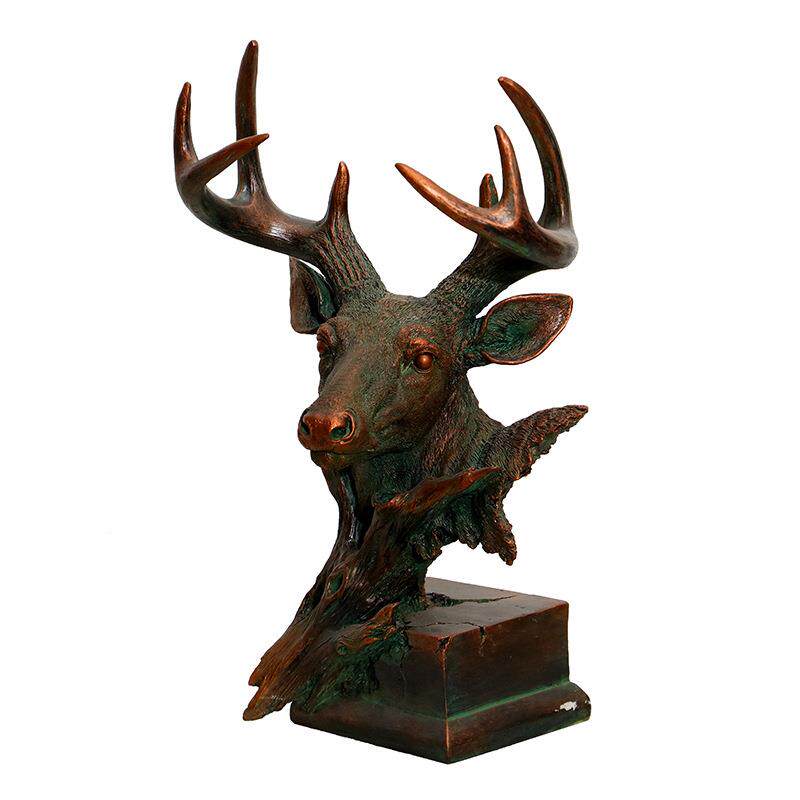 欧美风仿麋鹿摆件现代简约脂家居摆DXV真饰意工艺创品动树物摆件