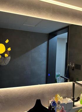 浴室镜生间洗手间镜子触摸简屏l卫ed灯发化妆壁挂122防光雾约智能