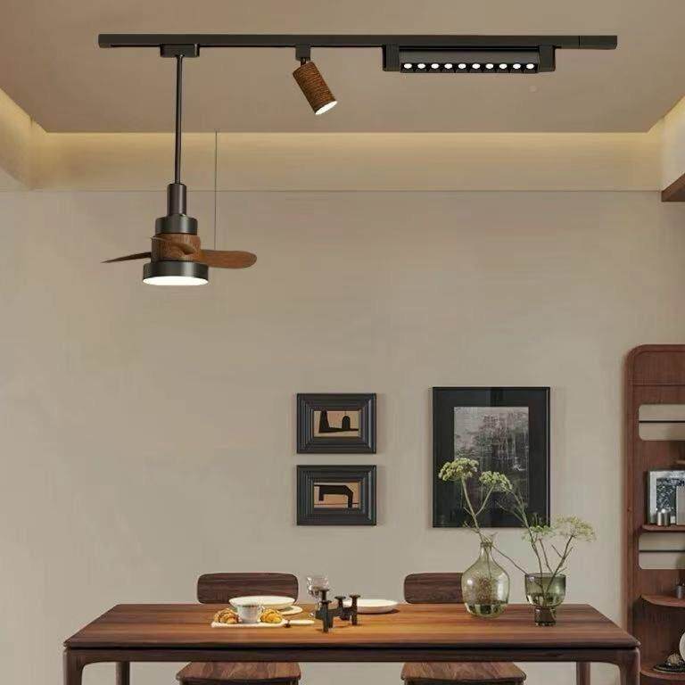 中古风风扇餐厅降明装轨道升移灯位移动餐桌现73415简约复古吊代