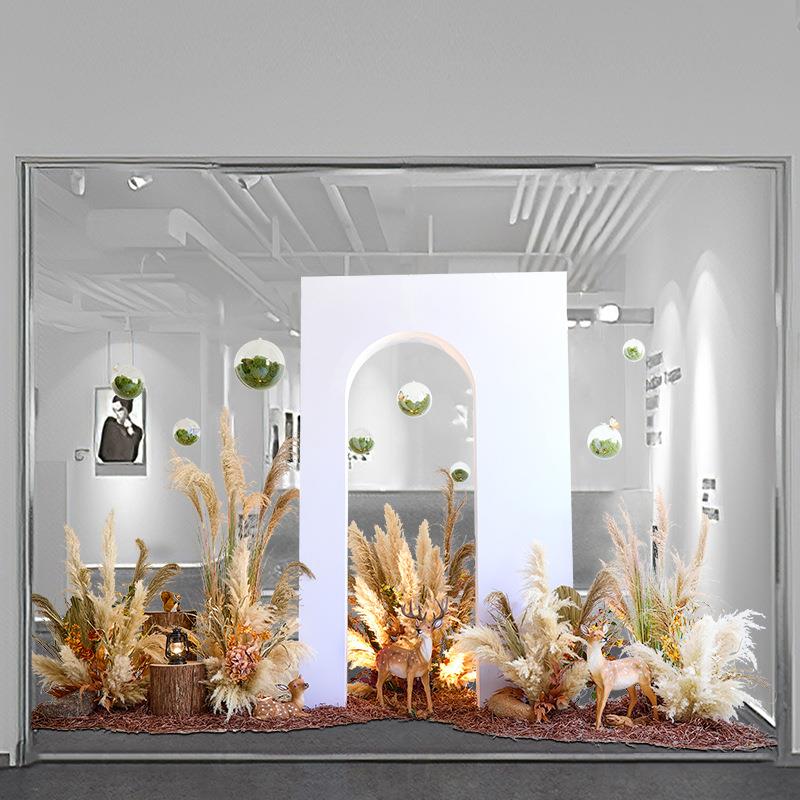 家居展生芦苇造景花摆干件网红直播间假厅花仿绿植物24082102装饰