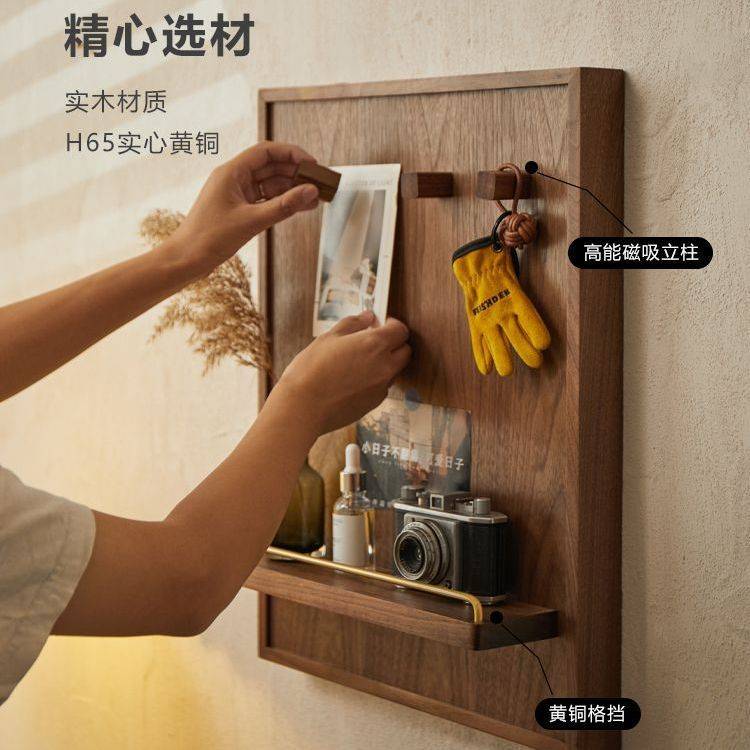 装饰画配电箱箱黑胡桃木置物架遮挡电闸电闸开关弱遮丑中式电表箱图片