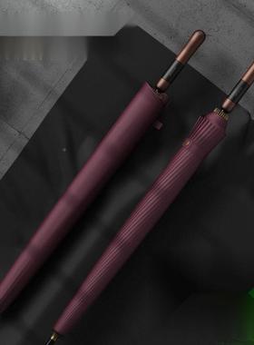 24骨直杆长柄伞高黑色简约商耐用加档YVU加固双人男士务防厚风晴