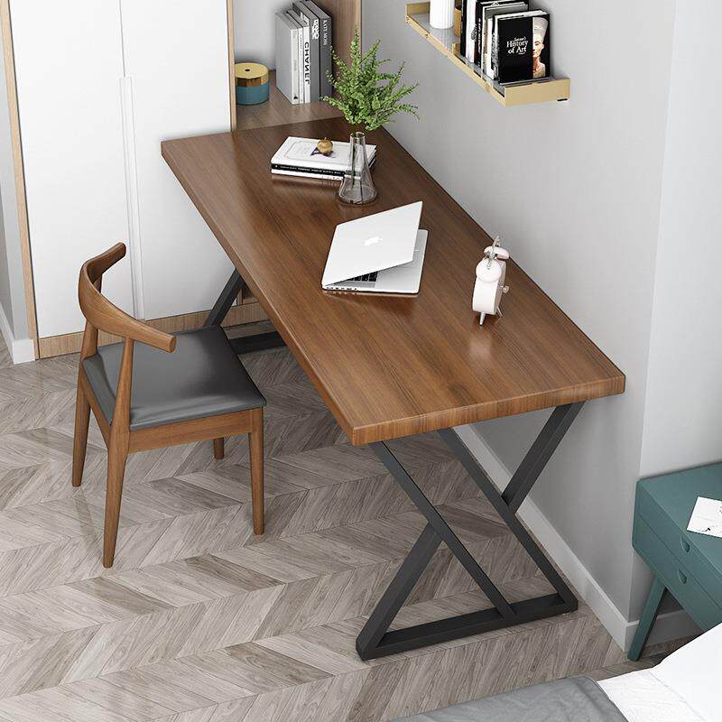 简约实木书桌无品牌/家用房学习工作现代单铁艺职员书人电脑桌台