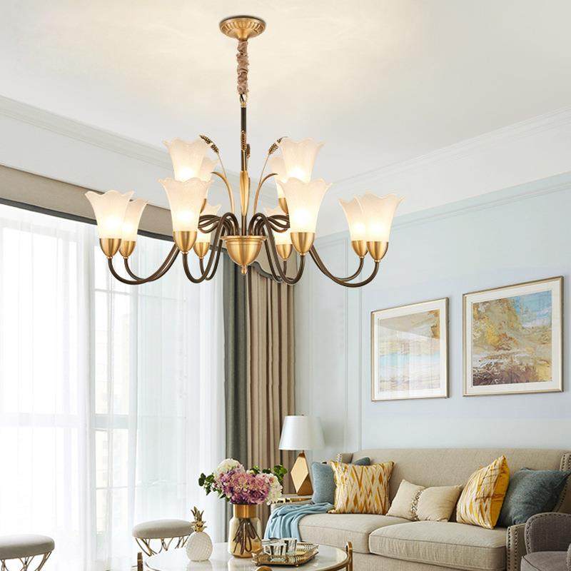 式吊代灯客厅灯全铜简美乡村卧灯现美简63651约小美田园室麦穗餐