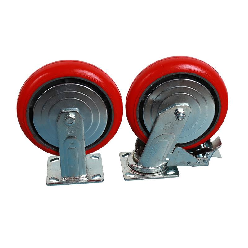 厂家直轮供5寸型韩式C520T/KU双刹轮4寸聚氨酯铸铁重双刹寸8聚氨