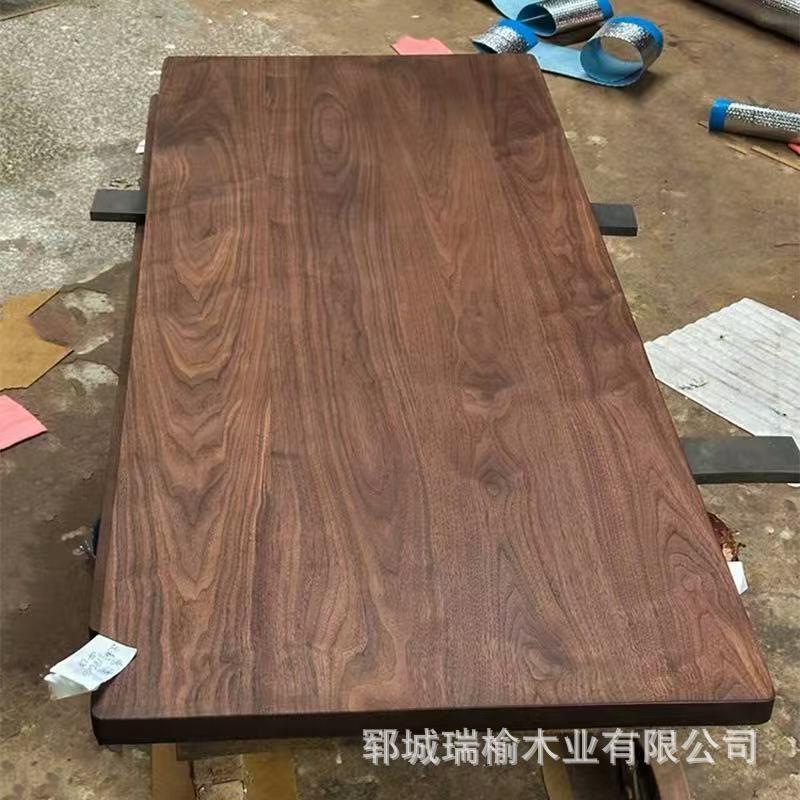 复古黑胡色老榆地木原木大木板桌面整HY板风化实吧台板踏步桃板装