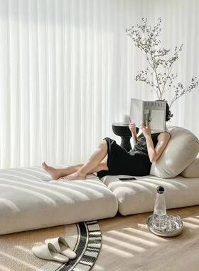 落地沙发麻薯沙发豆小型客厅48289折叠床拆洗两用奶油腐户块懒人