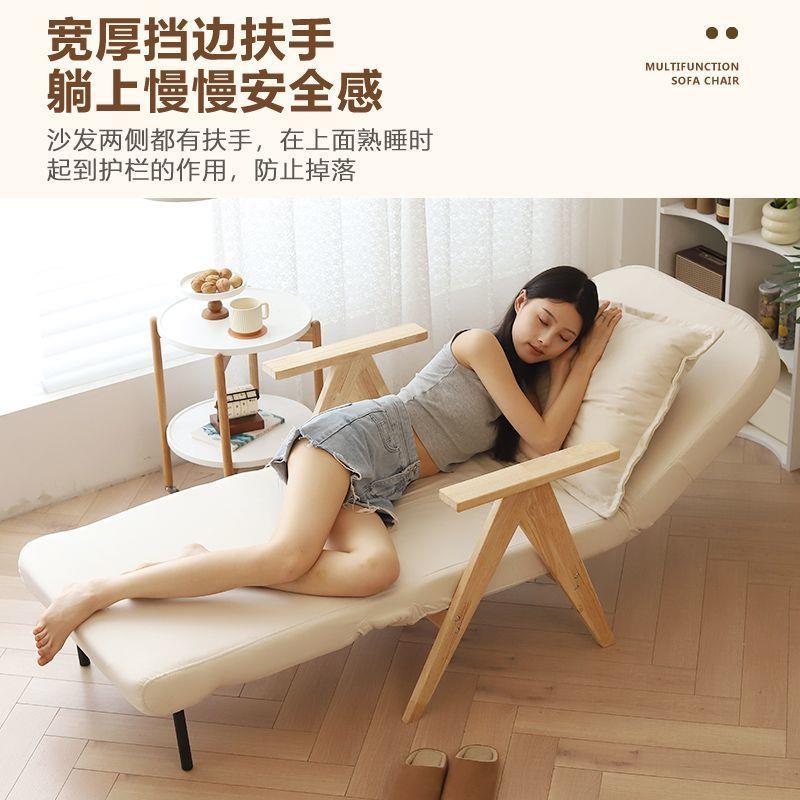 实木沙发床客厅阳缩台可折叠IVA多功能单人用小户家型伸床双小人