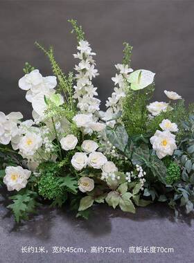 系订婚婚庆地排动花婚礼花花FYR柱花艺路引仿真商业美陈橱窗活道