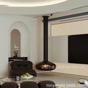 真火悬挂壁仿真炉火UPL取木材火炉焰飞碟电子壁加湿器燃木酒精暖