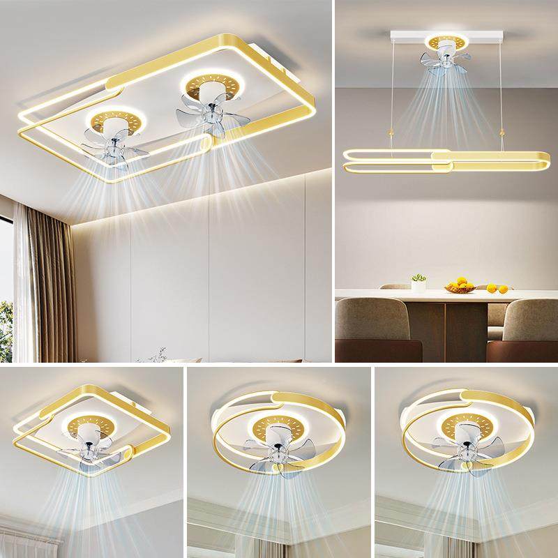 严选无品牌/【】风扇灯0体25新2款现代简约主灯一电风扇吸顶灯调