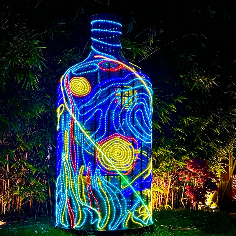 大型铁艺LED梵高星夜灯光装置