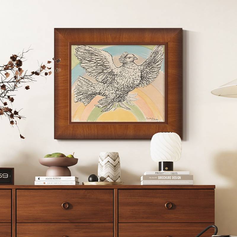 和平鸽》毕加索抽象艺术装饰画法式小众复古客厅挂画玄关走廊壁画图片