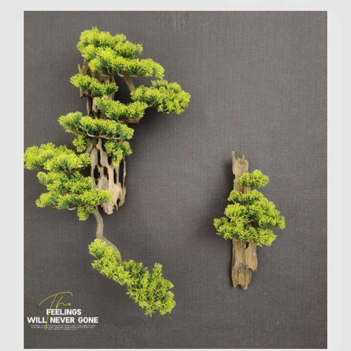 仿真迎客松42390498艺手工小墙上墙面店装饰品挂件书房客厅树酒壁