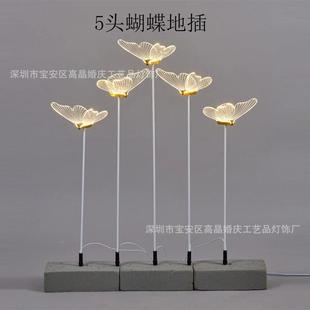 饰用 饰布置氛围装 新款 庆道5头婚蝴蝶路引具礼婚发光TIN舞台场景装