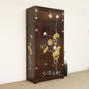 新中储式 香樟木彩绘衣柜顶柜整体衣橱物箱柜收纳木柜子全CMC实家