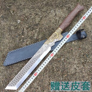 手工锻打镰刀 柴刀割草刀砍树刀砍竹刀砍骨刀 弹簧钢砍柴刀送皮套