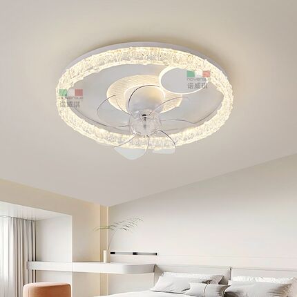 25新款LED护眼智能语音卧室风扇灯变频可摇头房间吸顶灯