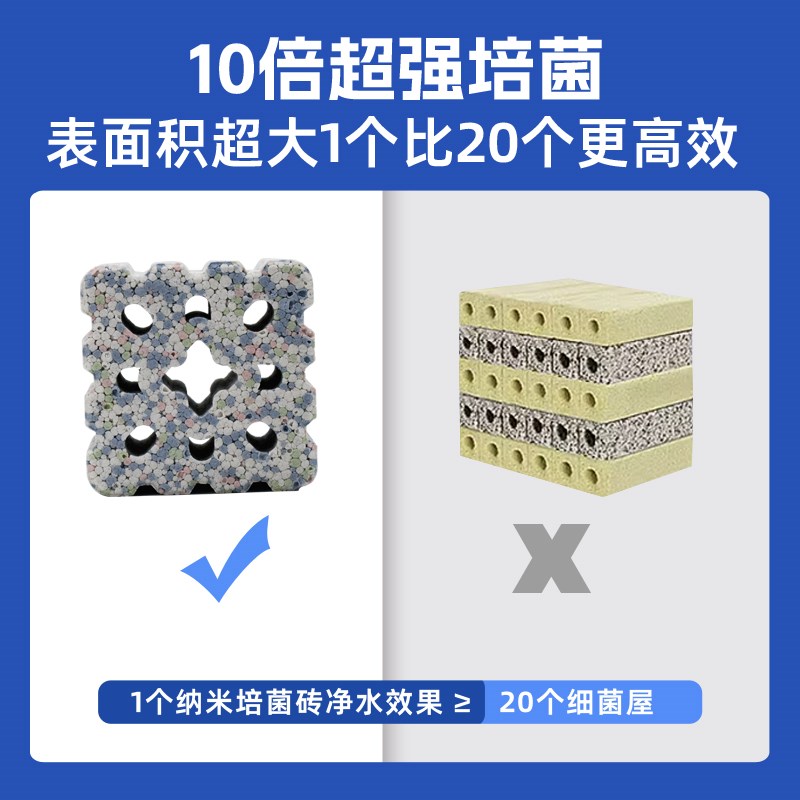 鱼乐士小方砖鱼缸过滤材料中空颗粒硝化球净化水质滤材器