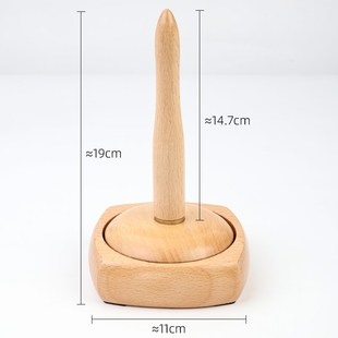毛线轴绕线轴放线架纱球管家提花钩编实木质编制工具 毛线轴转动