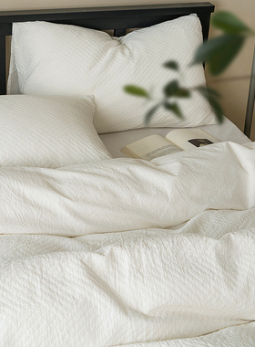 A类无染色天然白色四件套全棉纯棉亲肤裸睡牀单酒店民宿牀上用品