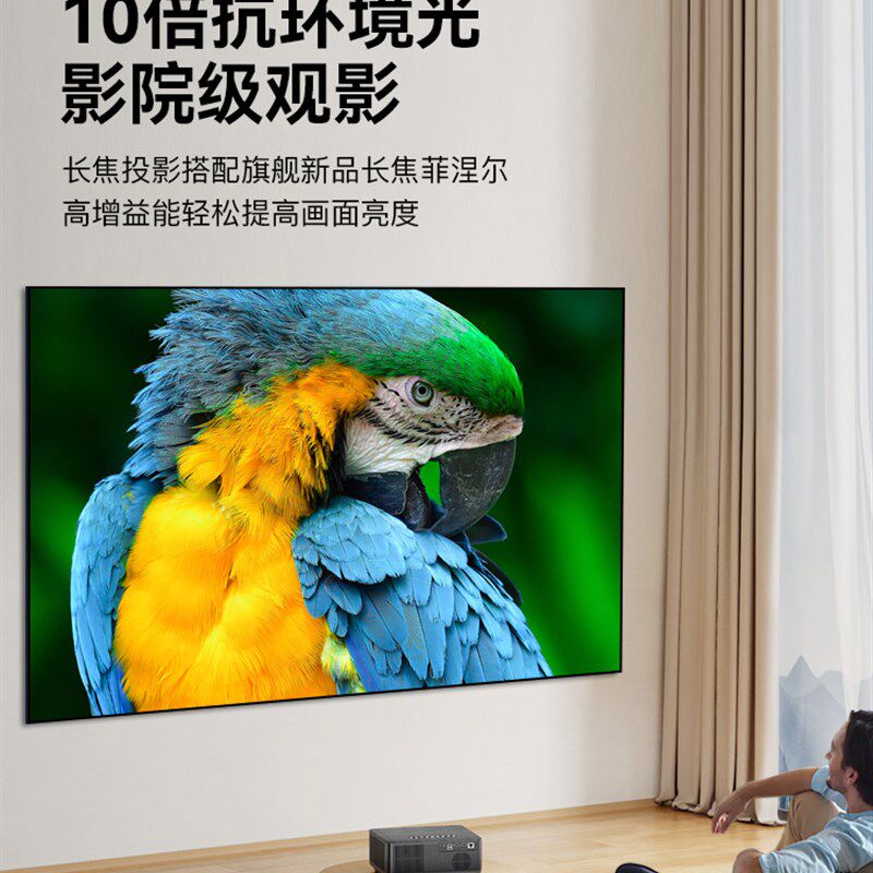 英微菲涅尔光学中长焦光栅抗光硬屏家用投影幕短焦黑栅硬屏100寸