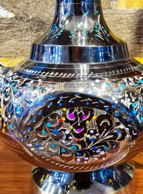 巴基斯坦铜雕手工艺品装饰壶纳福摆件客厅玄关博古架酒店书房异域