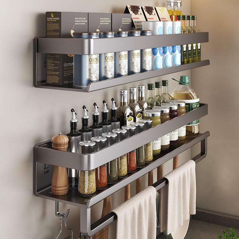 厨房挂在墙上的置物架厨房挂墙置物架加厚免打孔浴室洗漱用品收纳
