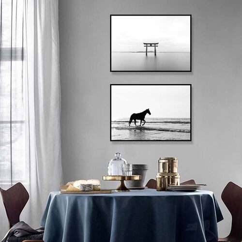 黑白风景装饰画工业风现代简约办公室挂画客厅卧室床头餐厅墙壁画