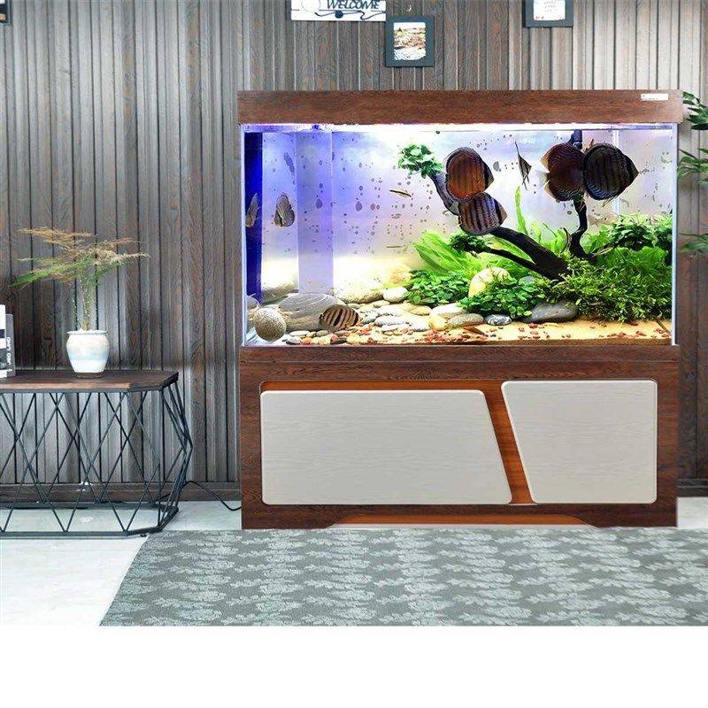 翌美超白玻璃鱼缸底滤屏风隔断客厅家用水族箱