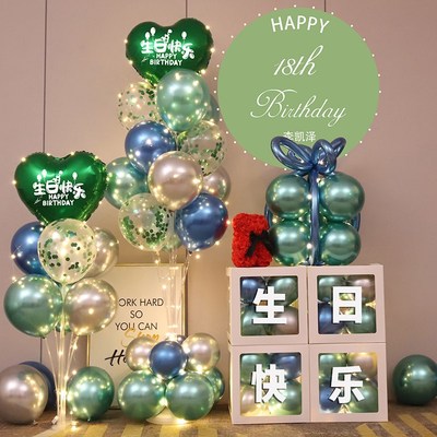 生日气球套餐女神男神儿童周岁背景墙装饰庆生会场景氛围布置用品