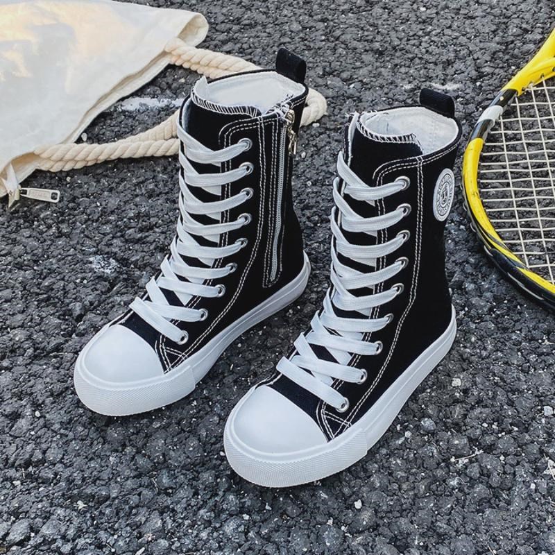 2025春季新款儿童帆布鞋高帮男女宝宝帆布鞋白色球鞋韩版童鞋新款