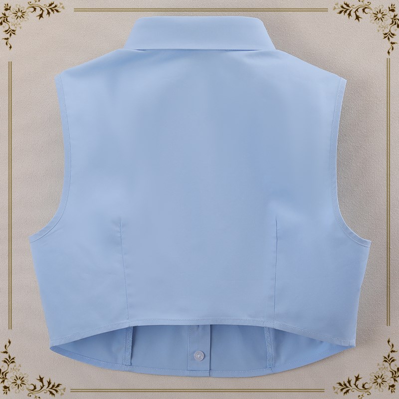 新款纯棉假领子女百搭高档蓝色衬衫假领女士秋冬职业衬衣领配毛衣