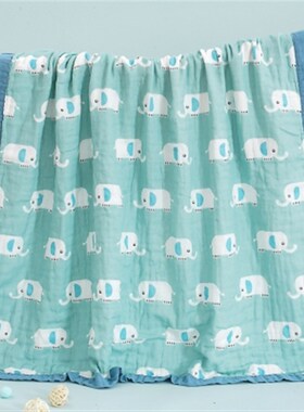 120*150cm6层纱q布全棉浴巾夏凉被婴幼儿纱布被盖毯女士柔软大浴