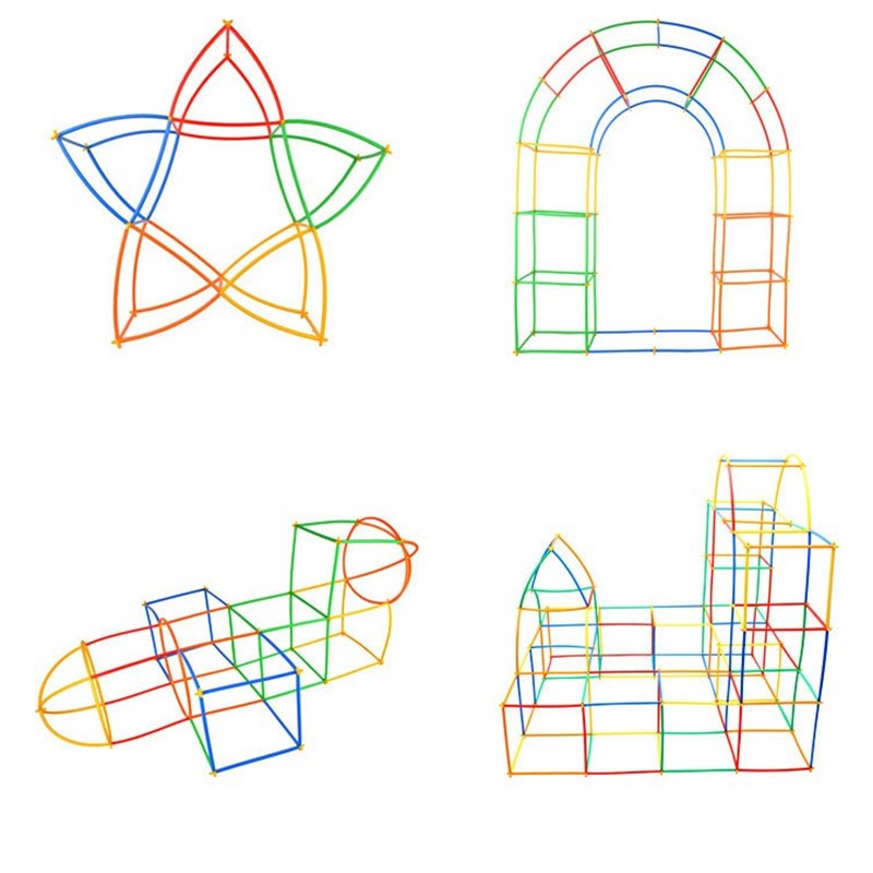 儿童搭建玩具软吸管魔法聪明棒积木构建拼插diy幼儿园学生ins韩国