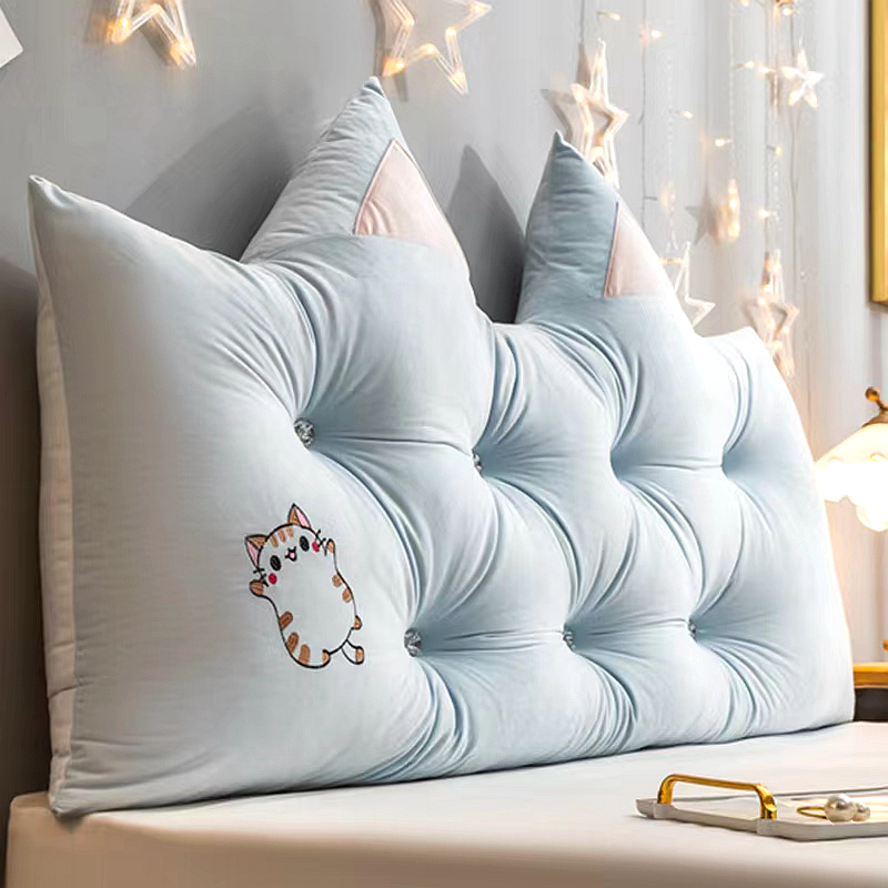 ins风 床头靠垫网红床上靠枕天蓝色大靠背可拆洗榻榻米软包靠背垫