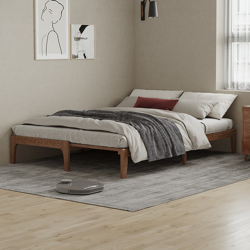 实木可伸缩单人床架子无床头小户型一米1宽80公分90cm抽拉沙发床