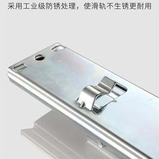 新款 三节橱柜抽屉滑道滑轨 加厚厨房碗柜拉篮轨道阻尼缓冲侧装 底装