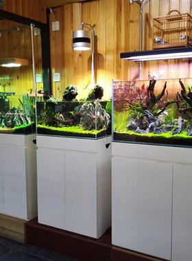 米熊鱼缸柜子套餐金晶超白五线水草缸鱼缸仿ADA底柜生态草缸淡水