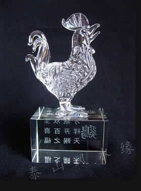 白水晶生肖鸡摆件家居饰品工艺品摆设属鸡者书房办公室桌面装饰
