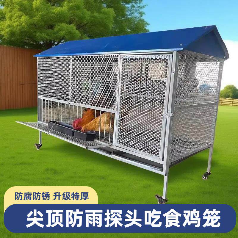 户外养鸡棚养鸡笼子家用尖顶防雨养殖笼鸡鸭兔笼防黄鼠狼鼠蛇防锈