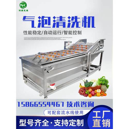 商用果蔬气泡清洗机 酸笋海带脱盐加工设备 山竹砂糖橘清洗机器