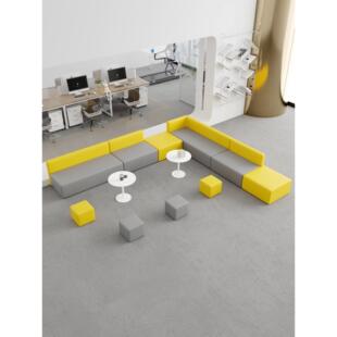 简约现代4S店营业大厅休息区咖啡店甜品店门店等候区洽谈沙发组合